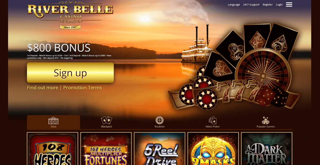 Payment Options and Customer Support at River Belle Casino